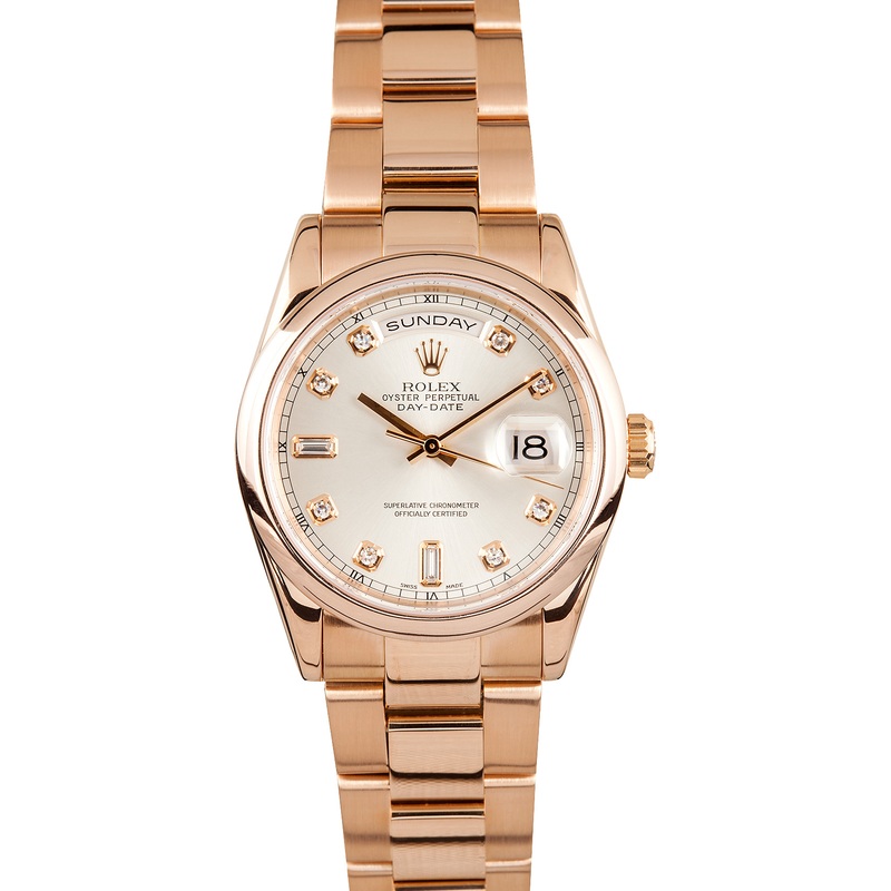 Rolex President Rose Gold w/ Diamond Dial – Buy at Bob’s Watches