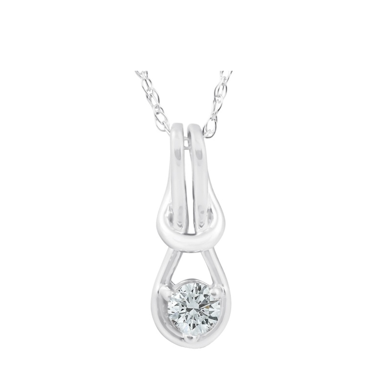 Shop Diamond Knot Pendant, 0.08 Carat on 10k White Gold