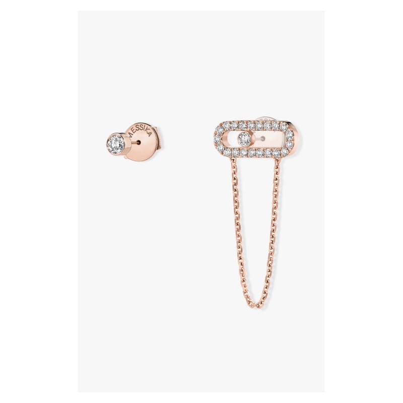 Move Uno Chain and Stud Earrings in Pink Gold – Messika