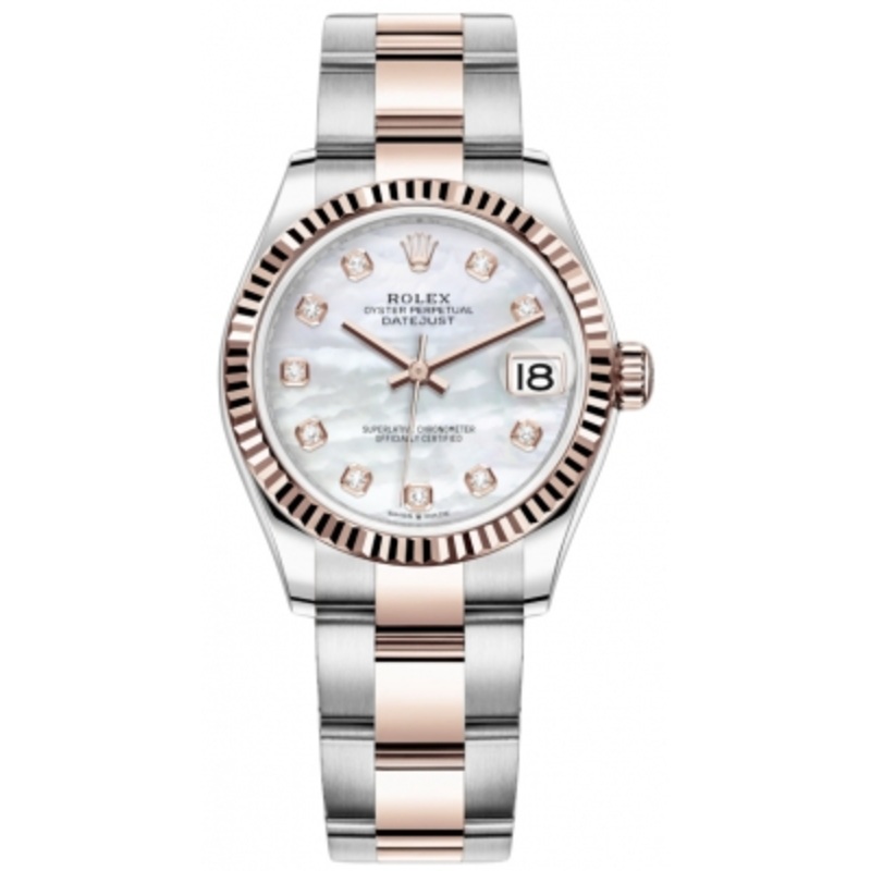 278271 MOP Diamond Oyster Rolex Datejust 31mm Stainless Steel and Rose Gold Ladies Watch