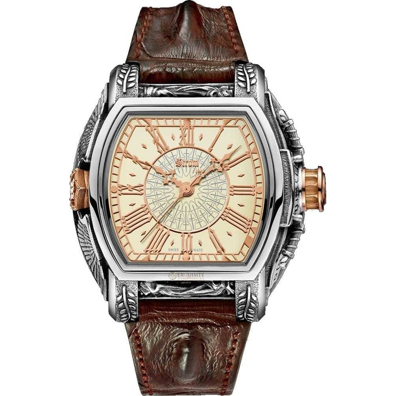 Strom Agonium Michaeli Silver 18k Red Gold Dial Bone White