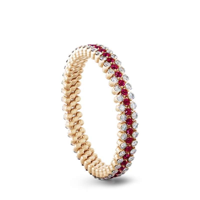 Brevetto 3-row Multi Size Bracelet in Pink Gold with Rubies – Serafino Consoli Jewelry