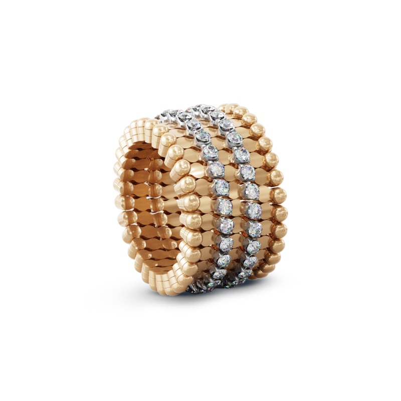 Serafino Alternato 7-row Ring Bracelet in Pink and White Gold – Serafino Consoli Jewelry