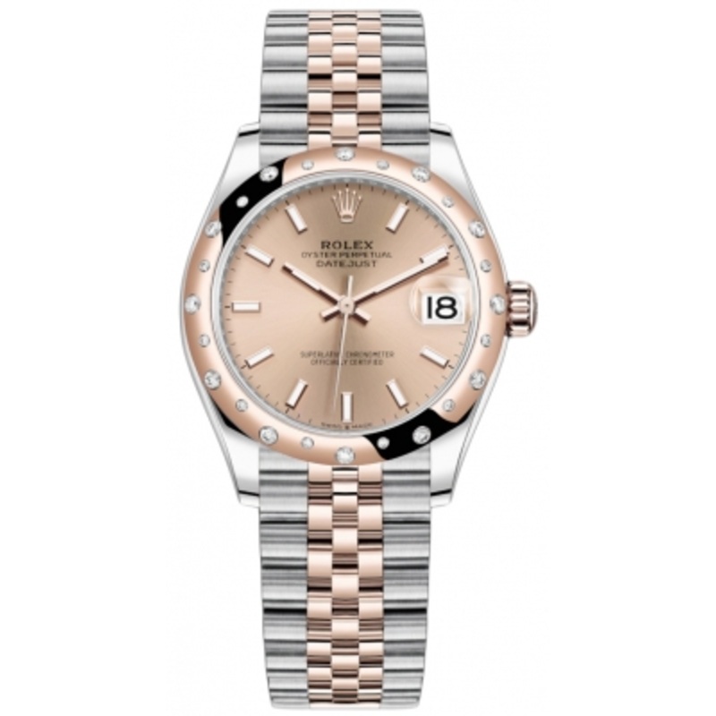 278341rbr Rose Index Jubilee Rolex Datejust 31mm Stainless Steel and Rose Gold Ladies Watch