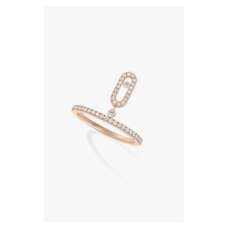 Move Uno Pendant Ring in Pink Gold Size 53 – Messika