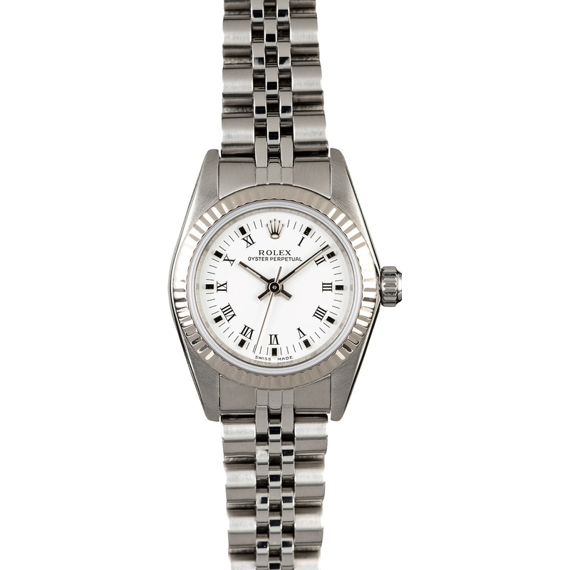 Rolex Ladies Oyster Perpetual 76094 White Roman