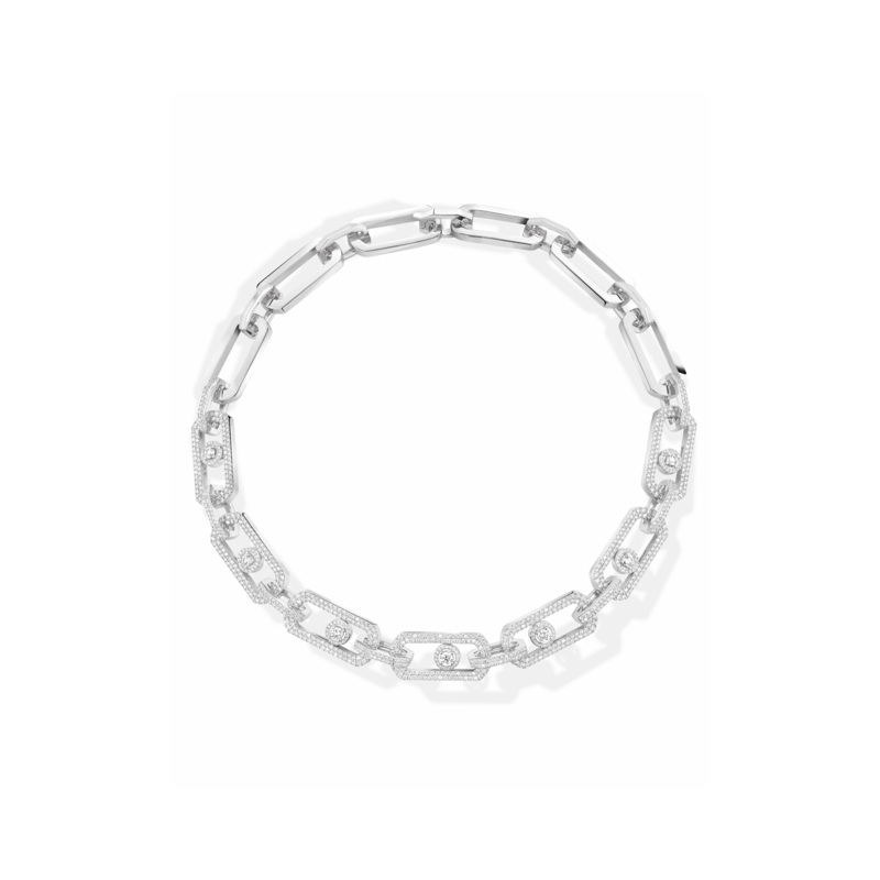 So Move XL Pav Necklace in White Gold – Messika