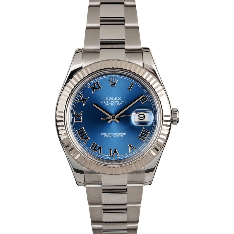 Used Rolex Datejust 116334 Blue Roman Dial