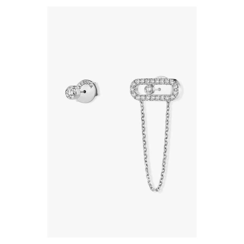 Move Uno Chain and Stud Earrings in White Gold – Messika