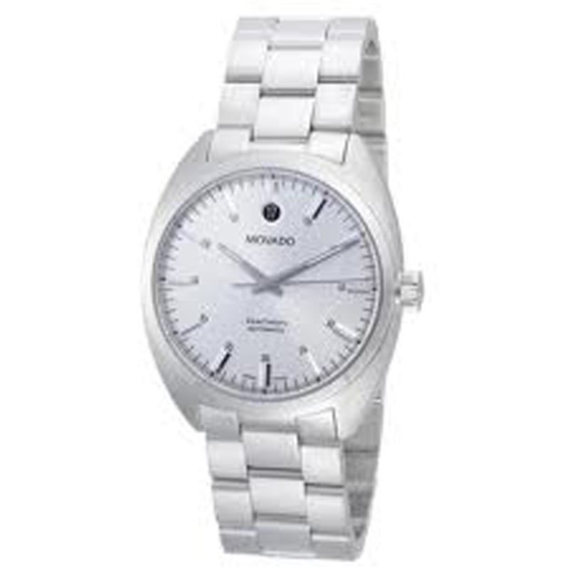 0606360 Movado Datron Silver Dial Steel Case and Bracelet Automatic Watch