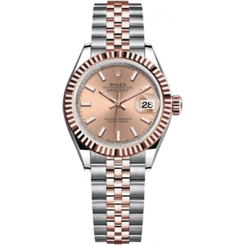 279171 Rose Index Jubilee Rolex Lady Datejust 28mm Stainless Steel and Everose Gold Ladies Watch