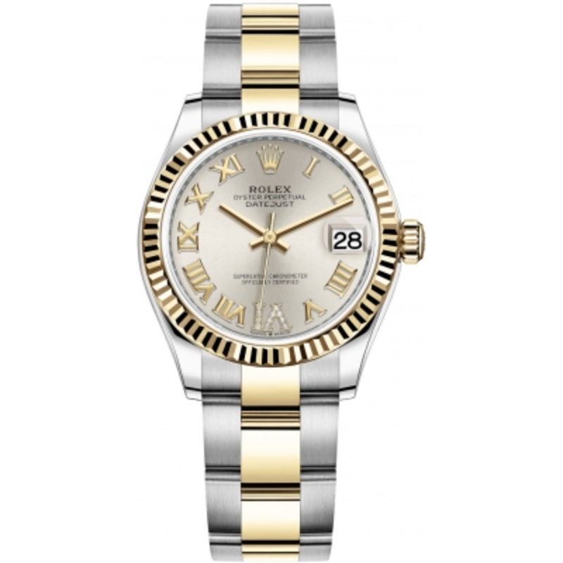 278273 Silver VI Roman Oyster Rolex Datejust 31mm Stainless Steel and Yellow Gold Ladies Watch