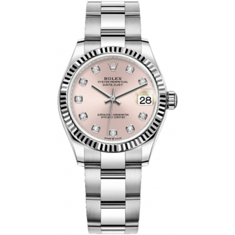 278274 Pink Diamond Oyster Rolex Datejust 31mm Stainless Steel Ladies Watch