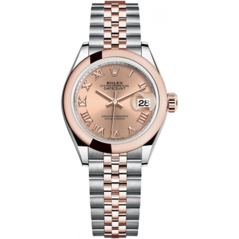 279161 Rose Roman Jubilee Rolex Lady Datejust 28mm Stainless Steel and Everose Gold Ladies Watch