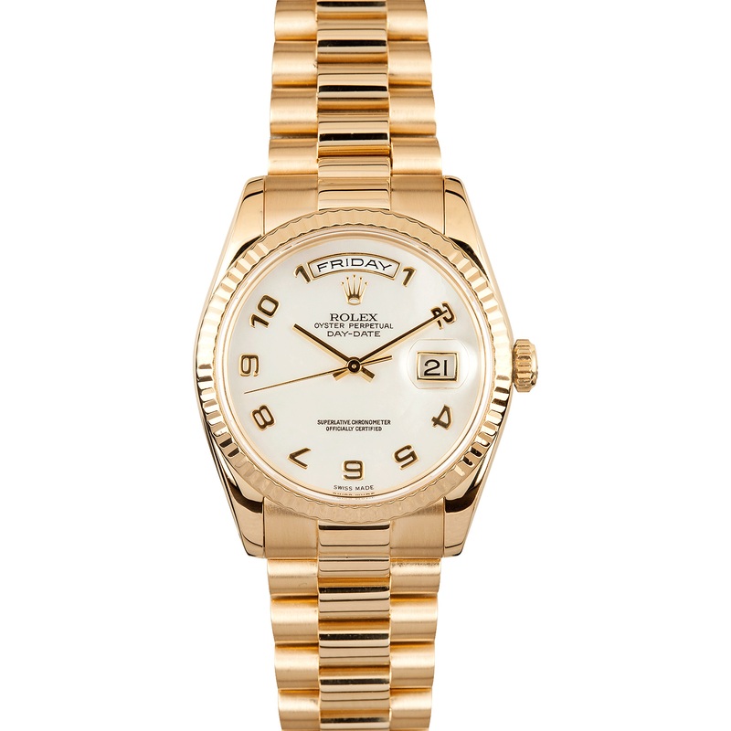 Rolex President Gold Day-Date Mother of Pearl Dial 118238 – Bob’s