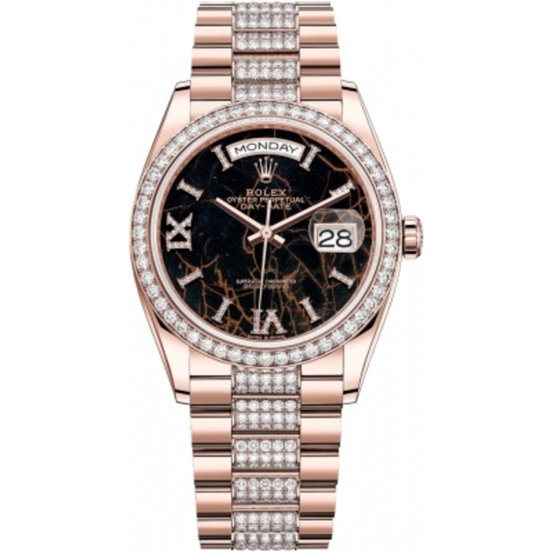 128345rbr Eisenkiesel DB Rolex Day-Date 36mm Everose Gold Midsize Watch