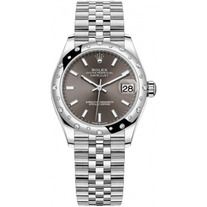 278344rbr Dark Grey Index Jubilee Rolex Datejust 31mm Stainless Steel Ladies Watch