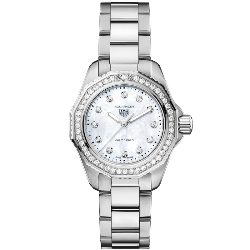 TAG Heuer TAG Heuer Aquaracer Quartz Ladies MOP Diamond Dial & Bezel Steel Watch (WBP1417.BA0622)