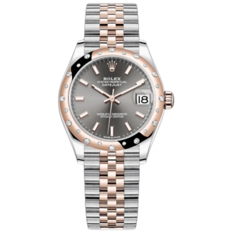 278341rbr Rhodium Index Jubilee Rolex Datejust 31mm Stainless Steel and Rose Gold Ladies Watch
