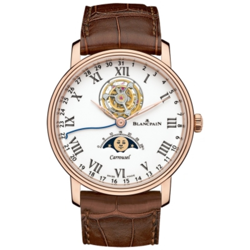 6622L-3631-55b   Blancpain Villeret Carrousel Moonphase 42mm Mens Watch