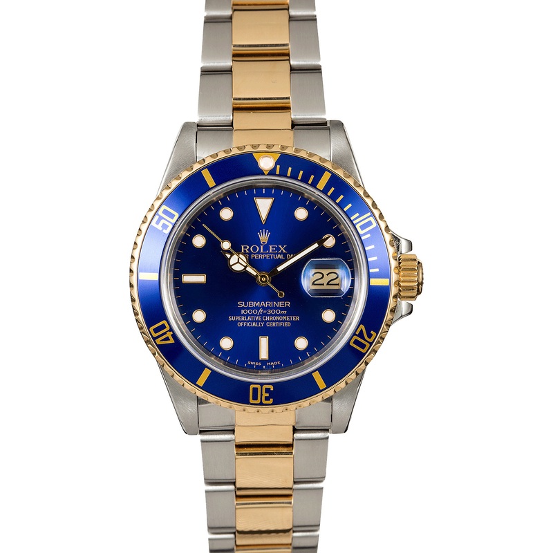 Blue Dial Rolex Submariner 16613 Two Tone Men’s Watch