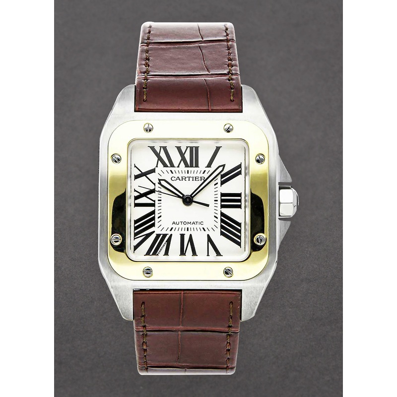 W20077X7 Cartier Santos 100 Large Size   2 Tone