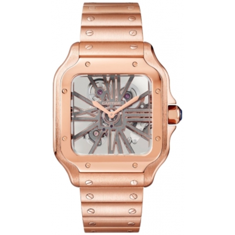 WHSA0016   Cartier Santos De Cartier Skeleton Mens Watch