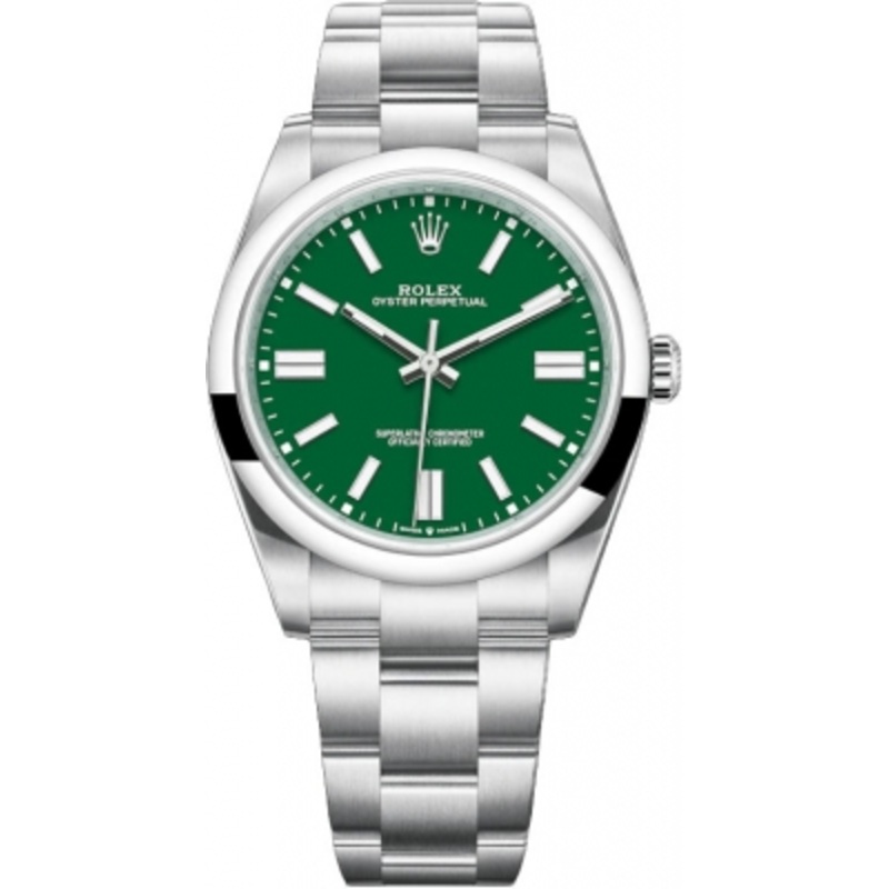 124300 Green Rolex Oyster Perpetual 41mm Mens Watch