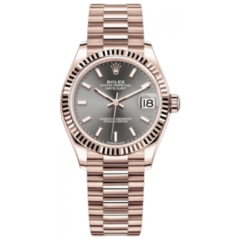 278275 Rhodium Index President Rolex Datejust 31mm Everose Gold Ladies Watch