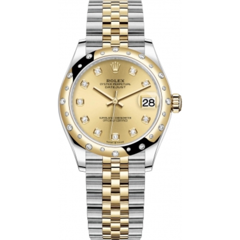 278343rbr Champagne Diamond Jubilee Rolex Datejust 31mm Stainless Steel and Yellow Gold Ladies Watch