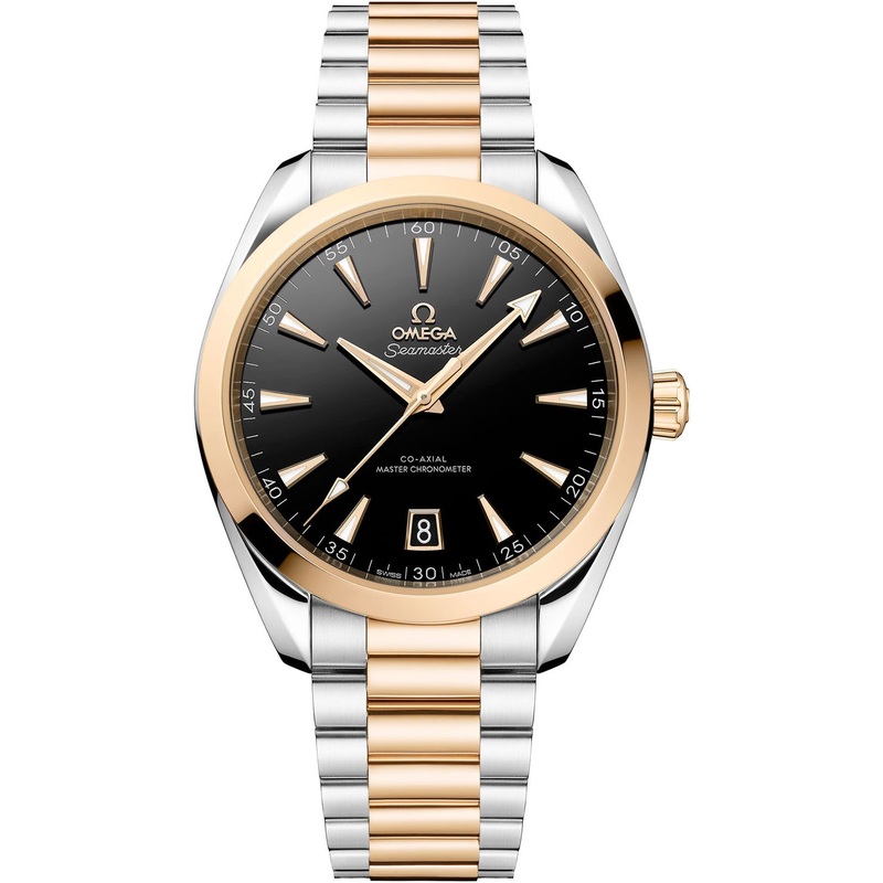 Omega 220.20.41.21.01.001 Seamaster Aqua Terra 150M Steel and Moonshine Gold on Bracelet