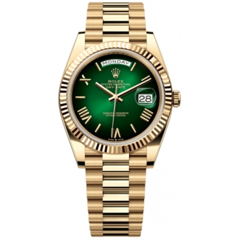 228238 Green Ombre   Rolex Day-Date 40mm Yellow Gold Mens Watch
