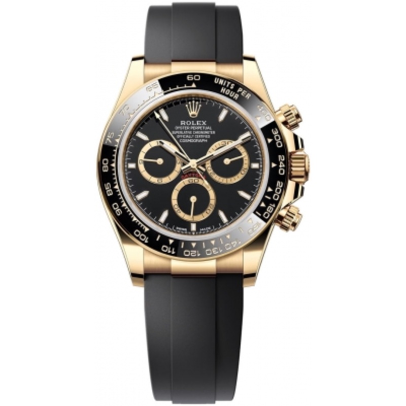 126518LN Black Rolex Cosmograph Daytona Yellow Gold Mens Watch