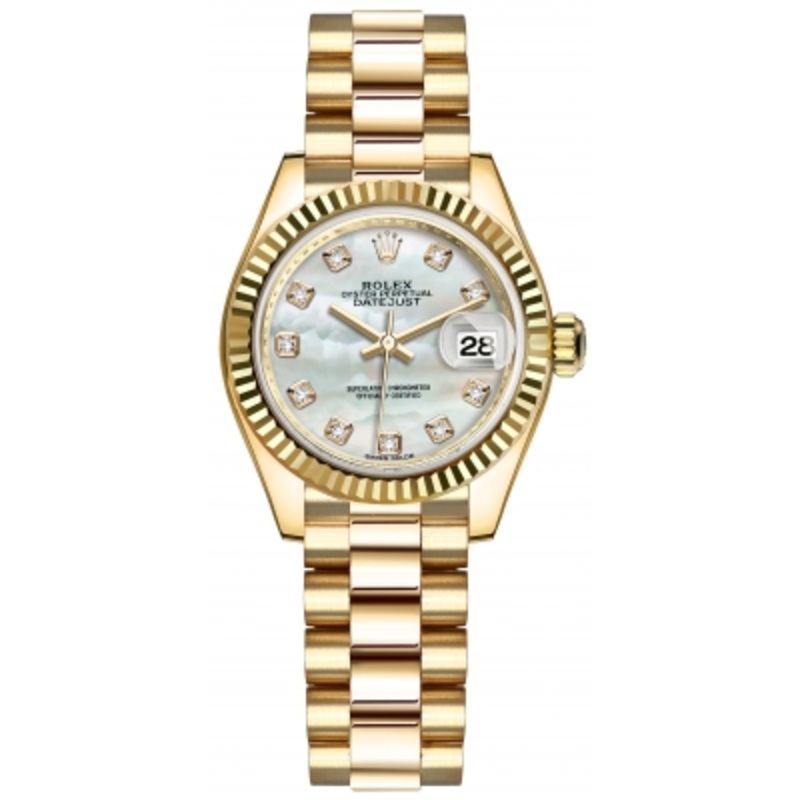 279178 MOP Diamond President Rolex Lady Datejust 28mm Yellow Gold Ladies Watch