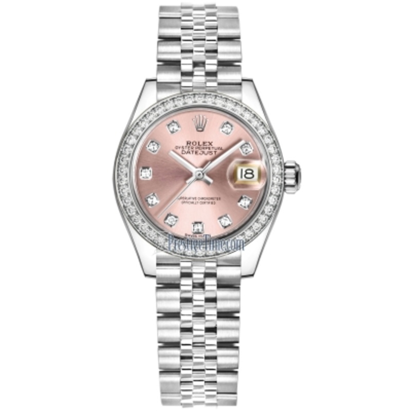 279384RBR Pink Diamond Jubilee Rolex Lady Datejust 28mm Stainless Steel Ladies Watch