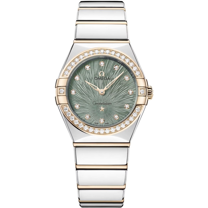 Omega 131.25.28.60.60.001 Constellation Green Dial Steel Gold and Diamonds 28mm