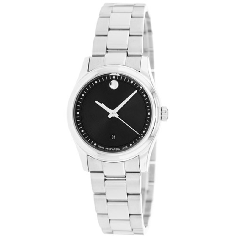 0606482 Movado Sportivo Black Dial Stainless Steel Case and Bracelet Quartz Watch